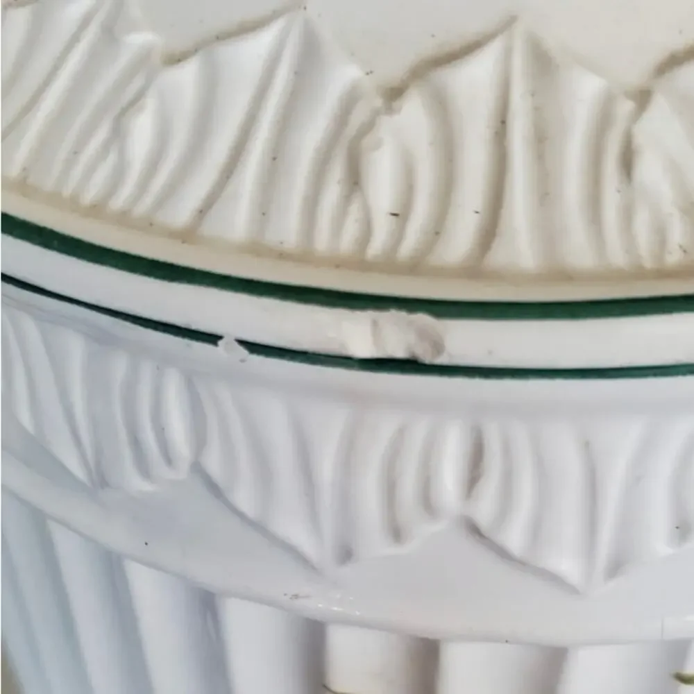 Vintage Mid-Century Set of 4 Italian Floral Ribbed Canister Set with Lids